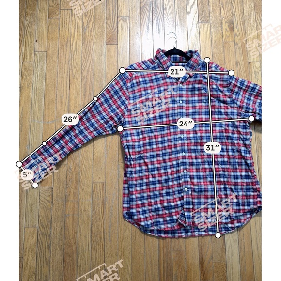 Vineyard Vines Slim Fit Flannel Button Shirt Blue/Red/White Plaid; Men’s XXL - Picture 4 of 4